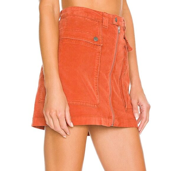 NWT Free People x REVOLVE - Zoe Corduroy Mini Skirt - Color: Soil Brown Size 12 - Picture 2 of 11